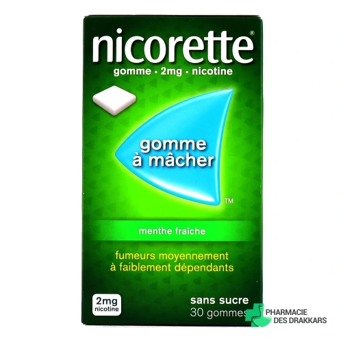 Nicorette gommes 2 mg sans sucre