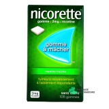 Nicorette gommes 2 mg sans sucre - Vue 360°