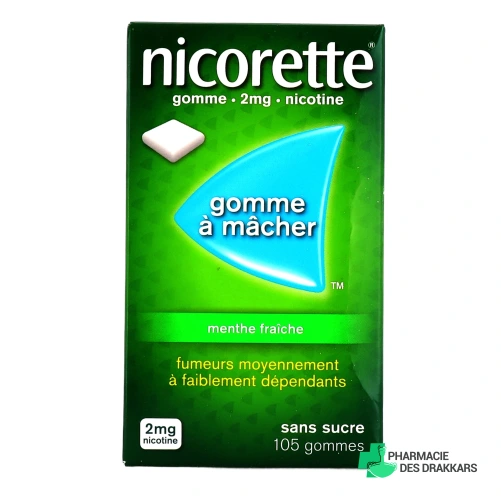 Nicorette gommes 2 mg sans sucre