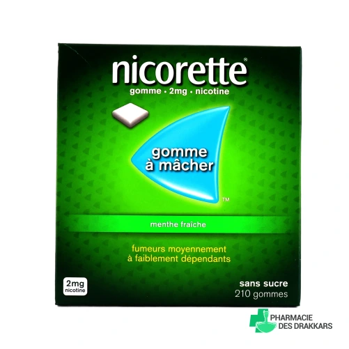 Nicorette gommes 2 mg sans sucre