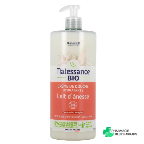 Natessance Bio Crème de Douche Hydratante Lait d'ânesse
