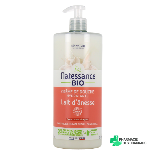 Natessance Bio Crème de Douche Hydratante Lait d'ânesse