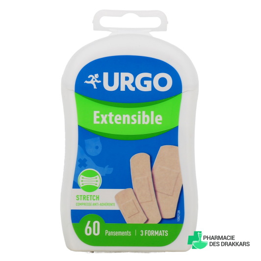 Urgo Extensible 60 Pansements 3 Formats avec Antiseptique