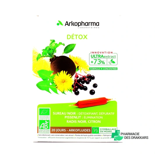 Arkofluides Détox Bio 20 ampoules