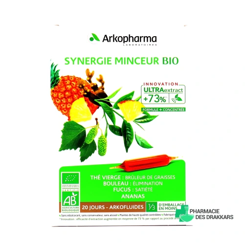 Arkofluides Synergie Minceur Bio 20 ampoules