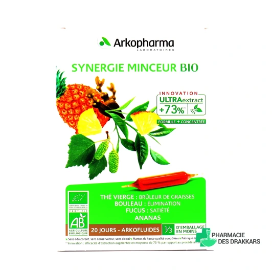 Arkofluides Synergie Minceur Bio 20 ampoules