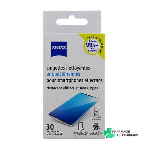Zeiss Lingettes Nettoyantes Antibactériennes pour Smartphones et écrans