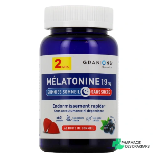 Granions Mélatonine 1,9mg Endormissement rapide