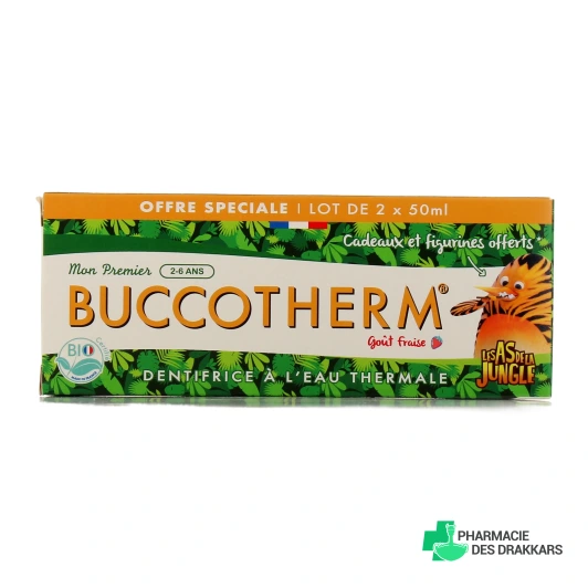 Buccotherm Lot de 2 Dentifrices Bio Les As de la Jungle