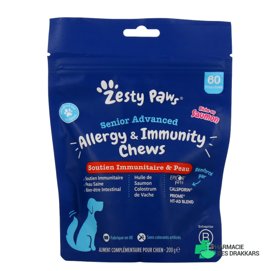 Zesty Paws Senior Advanced Soutien immunitaire et peau