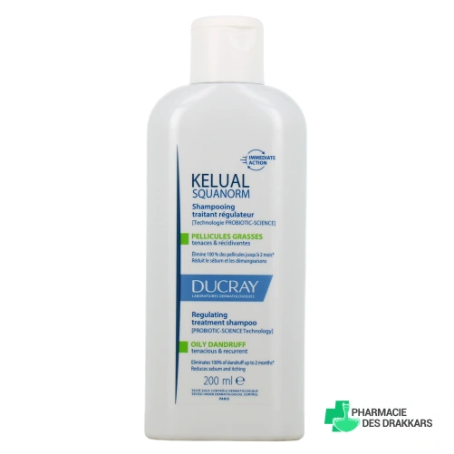 Ducray Kelual Squanorm Shampooing Traitant Régulateur Pellicules Grasses