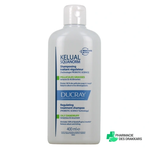 Ducray Kelual Squanorm Shampooing Traitant Régulateur Pellicules Grasses