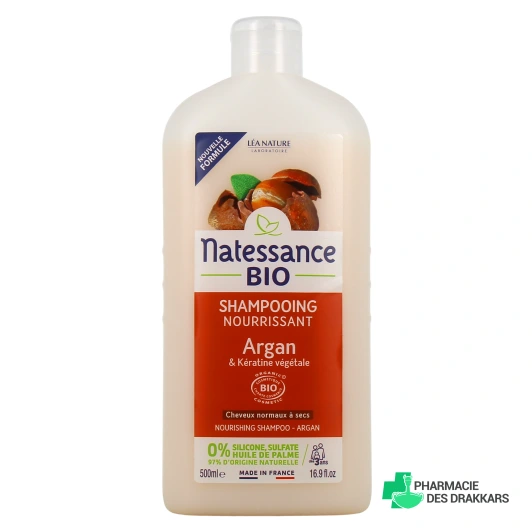 Natessance Shampooing nourrissant Argan Kératine Bio