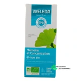 Weleda Mémoire et Concentration Ginkgo Bio - Vue 360°