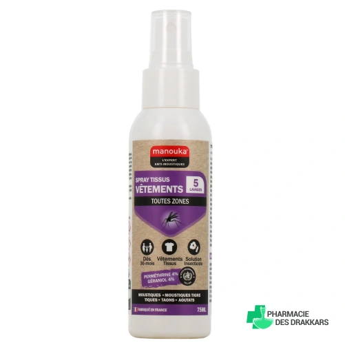 Manouka Insecticide Vêtements Tissus