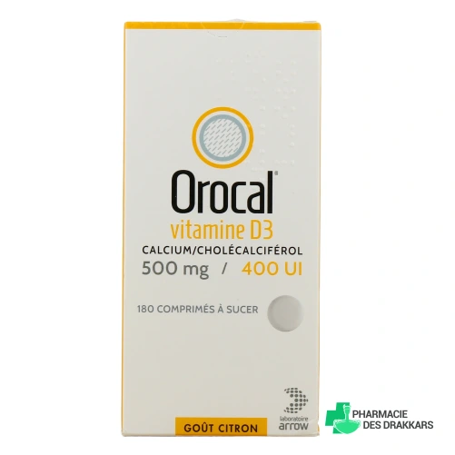 Orocal vitamine D3 500mg / 400UI comprimés à sucer
