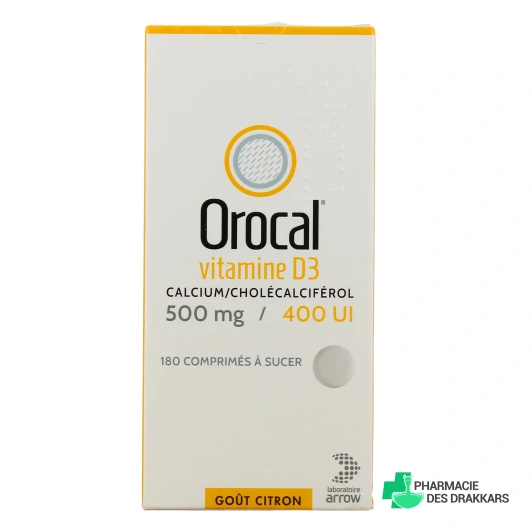 Orocal vitamine D3 500mg / 400UI comprimés à sucer