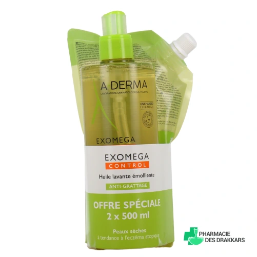 Exomega Control Huile Lavante Émolliente Anti-Grattage
