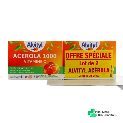 Alvityl Acérola 1000 Vitamine C Comprimés à Croquer - Vue 360°
