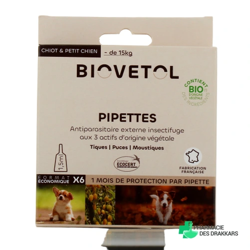 Biovetol Antiparasitaire Pipettes Chien - Vue 360°