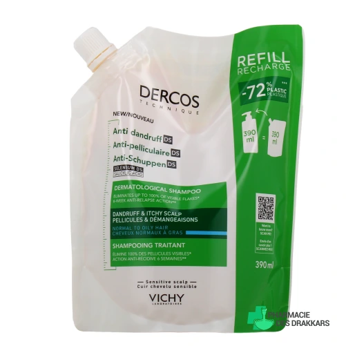 Dercos Shampooing Traitant Anti-Pelliculaire Cheveux Normaux à Gras