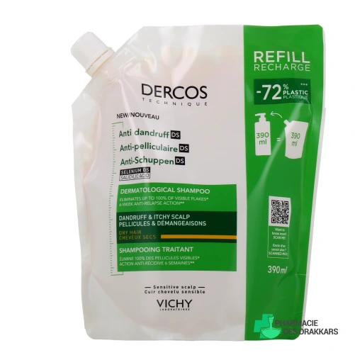 Dercos Shampooing Anti-Pelliculaire Traitant Cheveux Secs