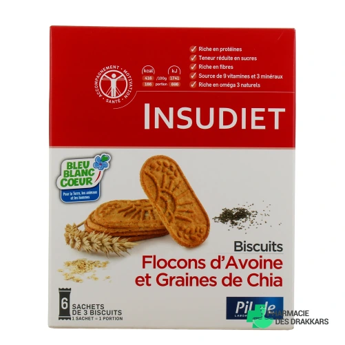 Insudiet Biscuits Flocons d'Avoine et Graines de Chia