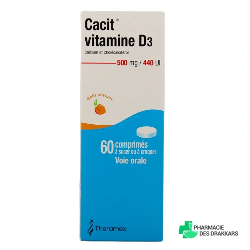Cacit Vitamine D3 500mg / 440UI 60 comprimés à sucer