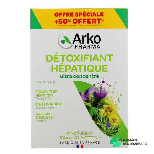 Détoxifiant Hépatique Arkofluides formule plus concentrée ampoules