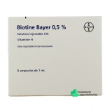 Biotine 0,5% 6 ampoules - Vue 360°