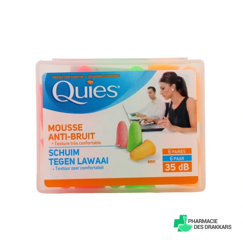 Quies Protection Auditive 35dB Mousse Confort Bruits Forts