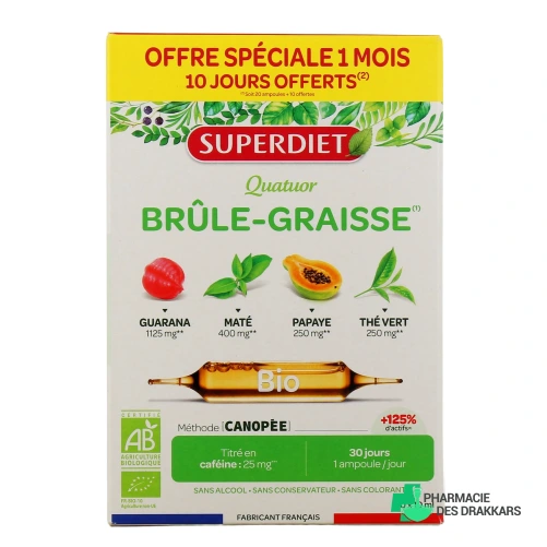 Super Diet Quatuor Brûle Graisse Bio