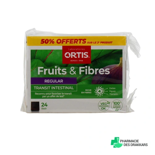 Ortis Fruits & Fibres Regular Transit Intestinal Cubes à Mâcher