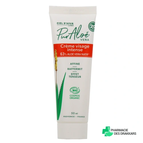 Pur Aloé Crème Visage Intense Bio 63% Aloe Vera