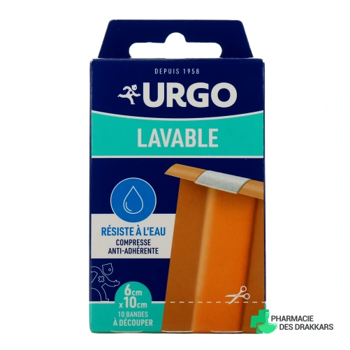 Urgo Lavable Bande Résistante à L'eau 10 Bandes 10 cm x 6 cm
