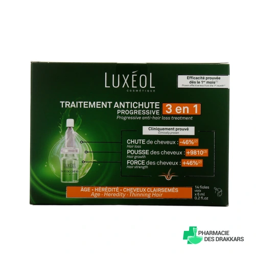 Luxéol Chute de Cheveux Progressive Protocole 3 en 1