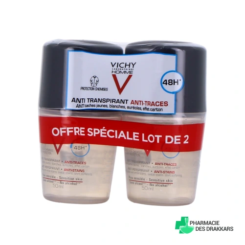 Vichy Homme Déodorant bille 48h anti-traces