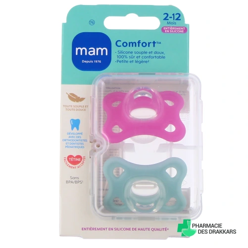 MAM Comfort Sucettes Silicone 2-12 Mois
