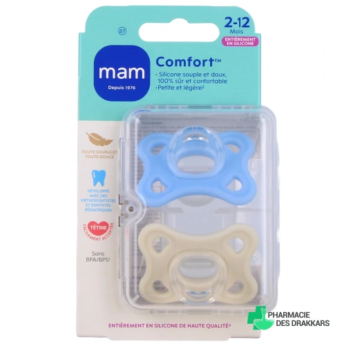 MAM Comfort Sucettes Silicone 2-12 Mois