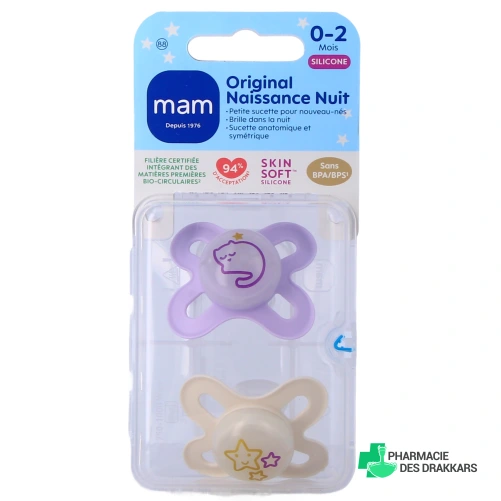 MAM Original Naissance Nuit Sucette 0-2 Mois