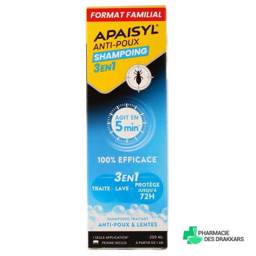 Apaisyl Anti-Poux Shampoing 3en1
