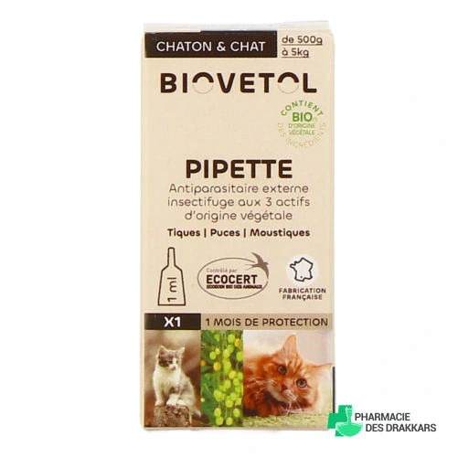 Biovetol Antiparasitaire Pipettes Chaton / Chat