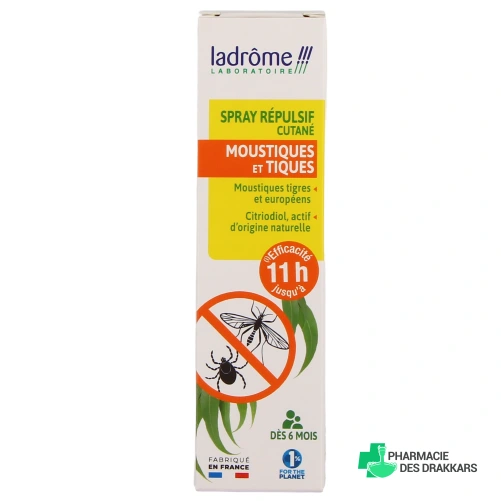 Ladrôme Spray Répulsif Moustiques et Tiques