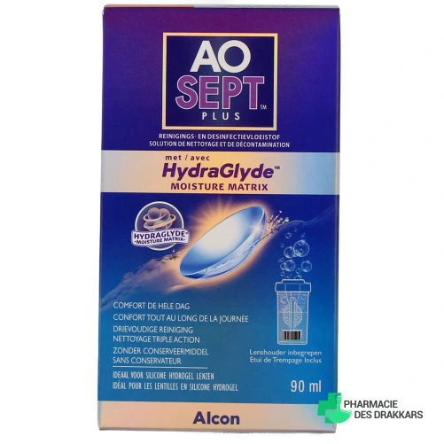 Aosept Plus Hydraglyde Solution Lentilles