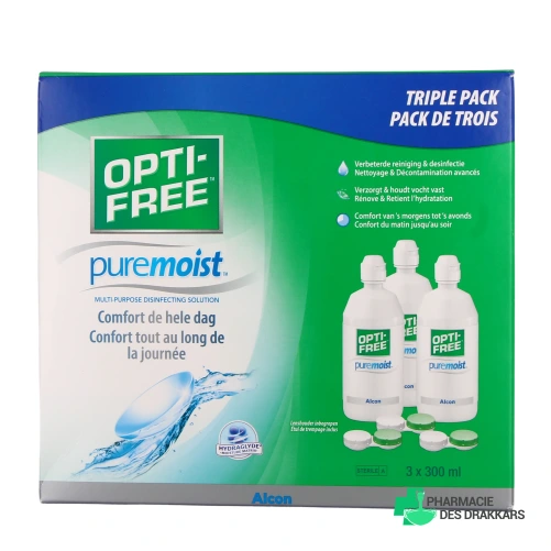 Opti Free PureMoist Solution pour Lentilles - Vue 360°