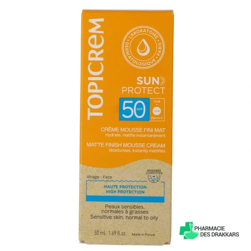 Topicrem Sun Protect Crème Mousse Fini Mat SPF50 - Vue 360°