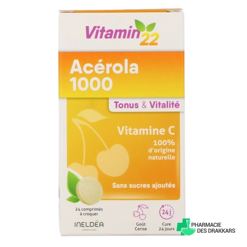 Vitamin'22 Acérola 1000 Vitamine C - Vue 360°