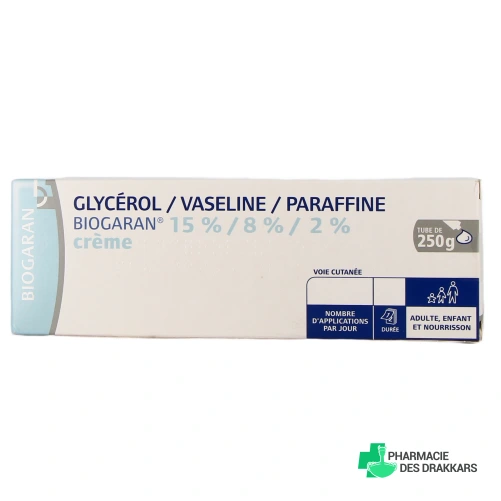 Glycérol Vaseline Paraffine crème 250 g Biogaran