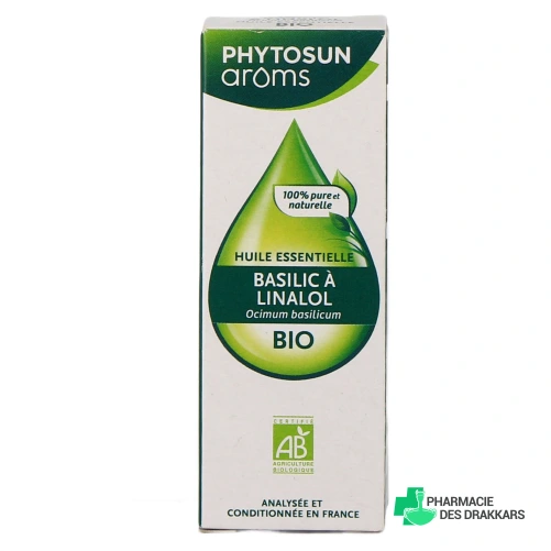 Phytosun Aroms Huile Essentielle de Basilic à Linalol Bio - Vue 360°