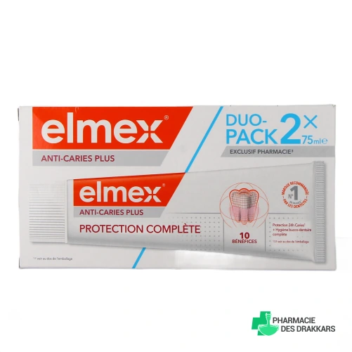 Elmex Anti-Caries Plus Dentifrice Soin Complet - Vue 360°